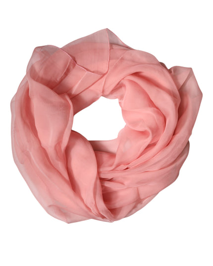 Dolce & Gabbana Pink Silk Rectangle Women Wrap Shawl Scarf