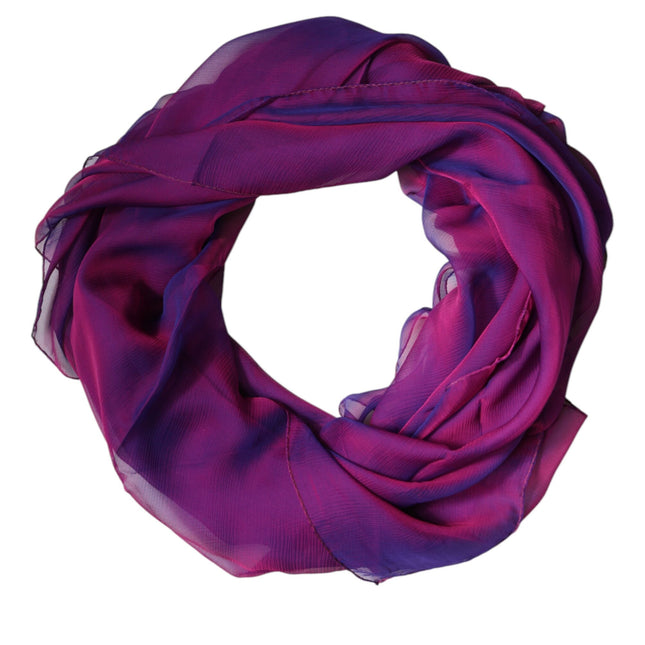 Dolce & Gabbana Purple Silk Rectangle Wrap Shawl Scarf