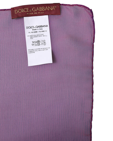 Dolce & Gabbana Purple Silk Rectangle Wrap Shawl Scarf