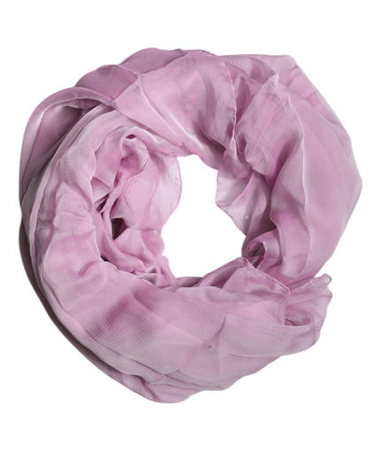 Dolce & Gabbana Pink Silk Rectangle Women Wrap Shawl Scarf
