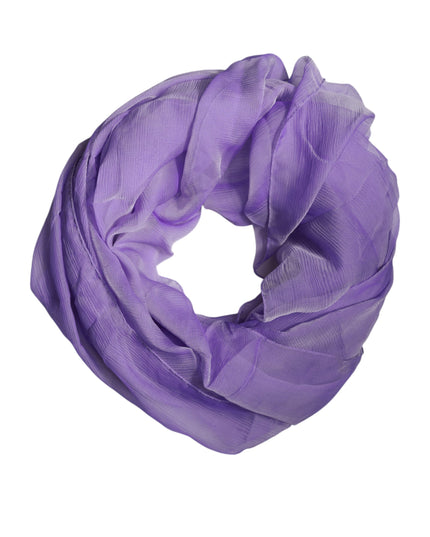 Dolce & Gabbana Purple Silk Rectangle Wrap Shawl Scarf