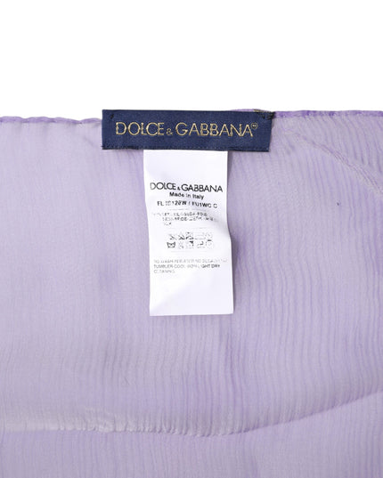 Dolce & Gabbana Purple Silk Rectangle Wrap Shawl Scarf