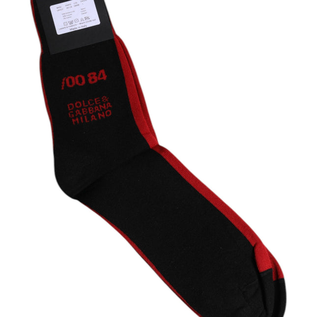 Dolce & Gabbana Black Nylon DG Logo Mid Calf Men Socks