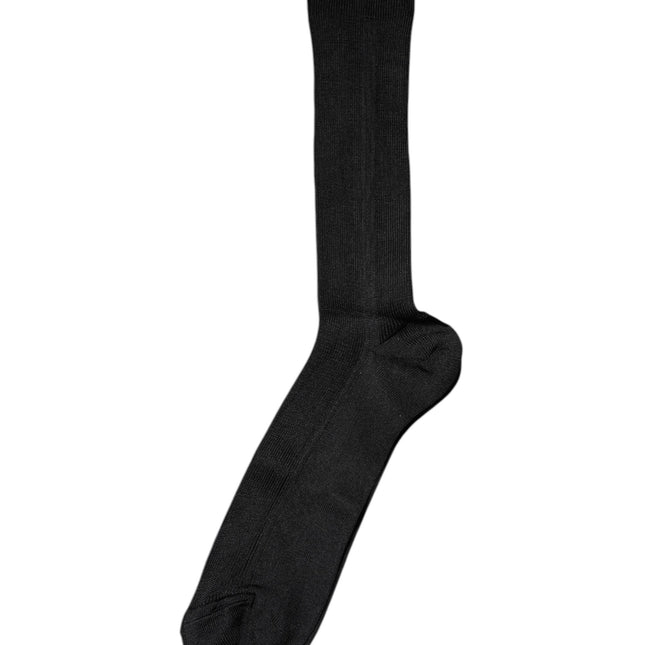 Dolce & Gabbana Black Cotton DG Logo Mid Calf Men Socks
