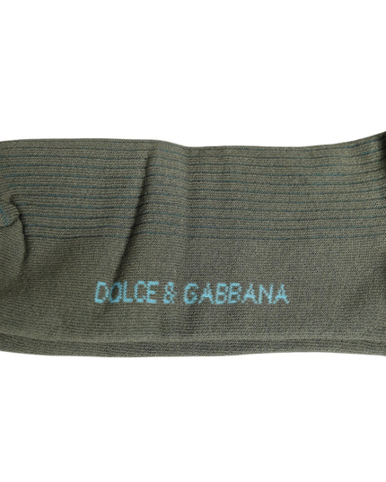 Dolce & Gabbana Gray Cotton DG Bear Mid Calf Socks