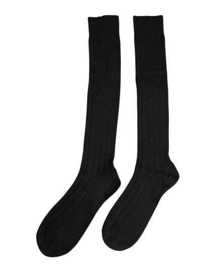 Dolce & Gabbana Black DG Logo Print Over The Calf Socks