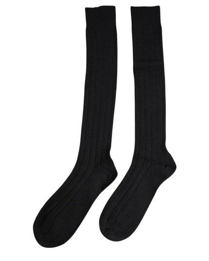 Dolce & Gabbana Black DG Logo Print Over The Calf Socks