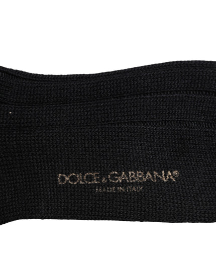 Dolce & Gabbana Black DG Logo Print Over The Calf Socks