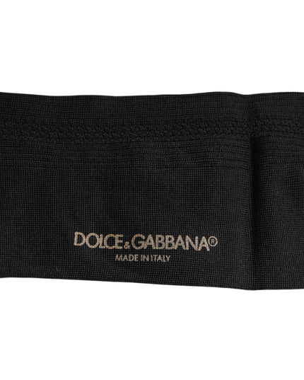 Dolce & Gabbana Black Stretch Logo Mid Calf Men Socks