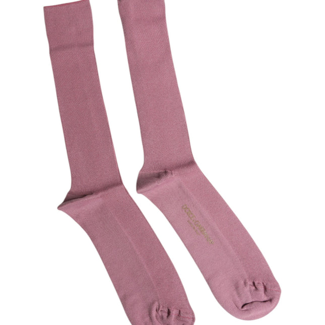 Dolce & Gabbana Rose Pink Cotton Over The Calf Socks