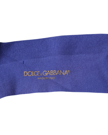 Dolce & Gabbana Purple Cotton Logo Over The Calf Socks