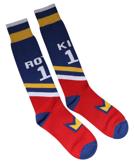 Dolce & Gabbana Multicolor Cotton Stretch Over Calf Socks