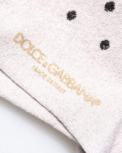 Dolce & Gabbana Gray Viscose Stretch Dotted Socks