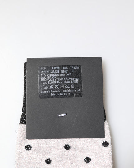 Dolce & Gabbana Gray Viscose Stretch Dotted Socks