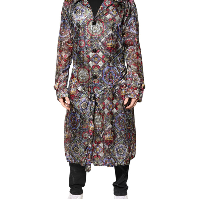 Dolce & Gabbana Multicolor Royal Bee Crown Trench Coat Jacket