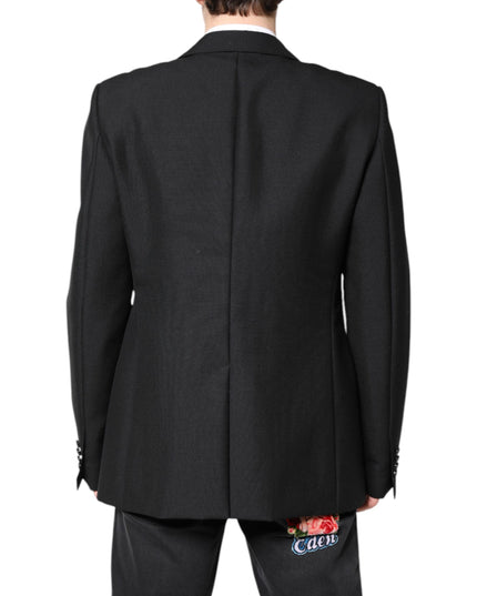 Dolce & Gabbana Black Wool Single Breasted Coat Blazer