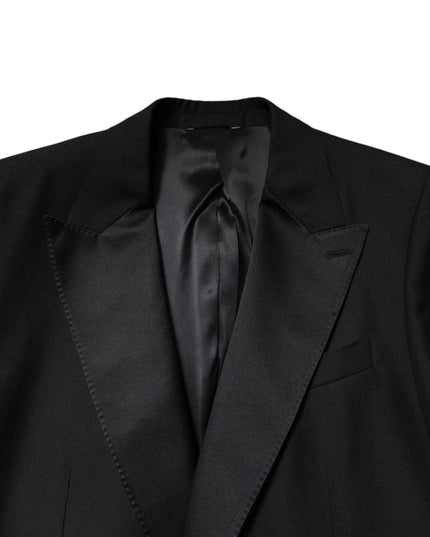Dolce & Gabbana Black Wool Single Breasted Coat Blazer