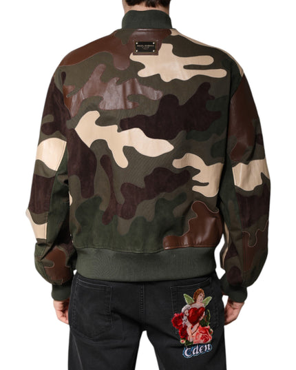 Dolce & Gabbana Multicolor Cotton Bomber Full Zip Jacket