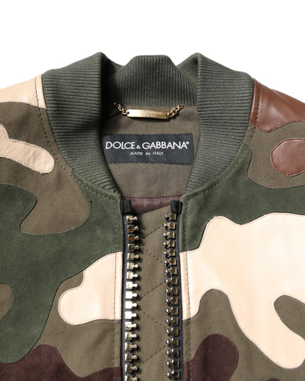 Dolce & Gabbana Multicolor Cotton Bomber Full Zip Jacket