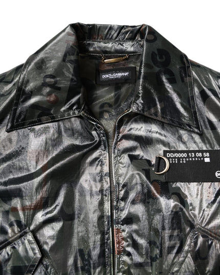 Dolce & Gabbana Green DG Logo Print Bomber Full Zip Jacket