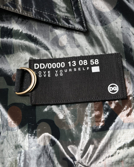 Dolce & Gabbana Green DG Logo Print Bomber Full Zip Jacket