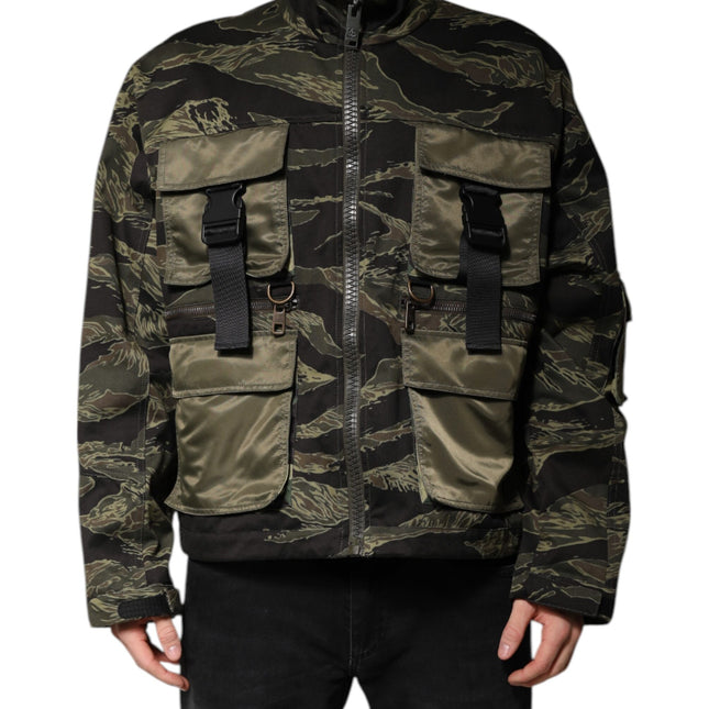 Dolce & Gabbana Multicolor Camouflage Cotton Bomber Jacket