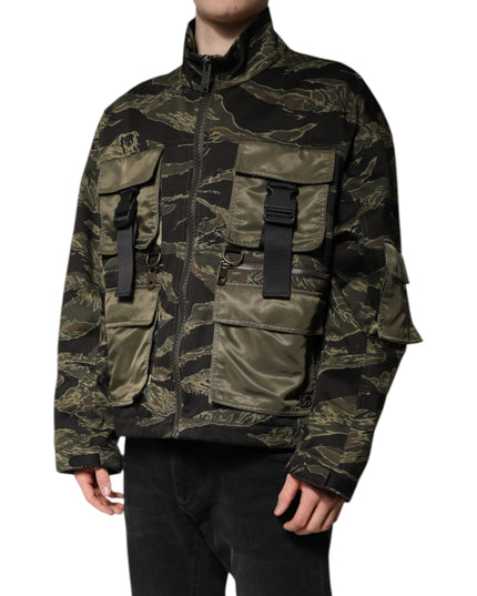 Dolce & Gabbana Multicolor Camouflage Cotton Bomber Jacket