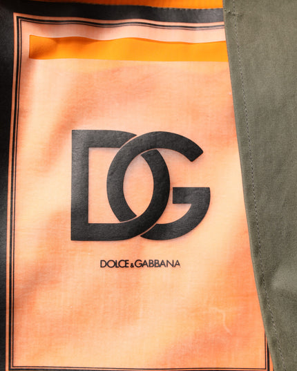 Dolce & Gabbana Multicolor Camouflage Button Hooded Jacket