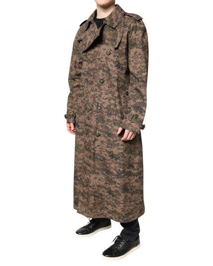 Dolce & Gabbana Multicolor Camouflage Double Breasted Coat Jacket