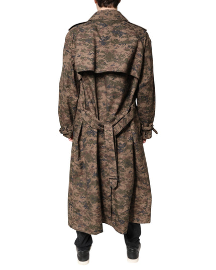 Dolce & Gabbana Multicolor Camouflage Double Breasted Coat Jacket