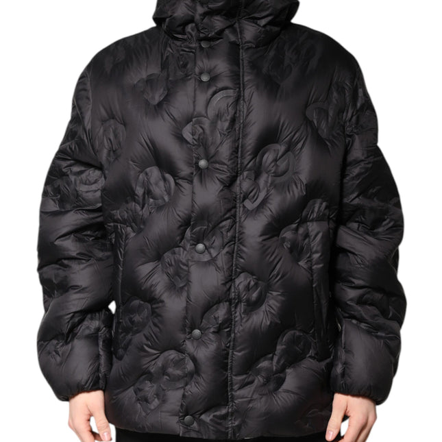 Dolce & Gabbana Black Hooded Parka Coat Winter Jacket