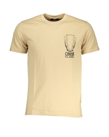 Cavalli Class Beige Cotton T-Shirt