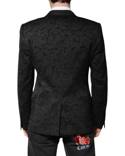 Dolce & Gabbana Black MARTINI Brocade Single Breasted Blazer