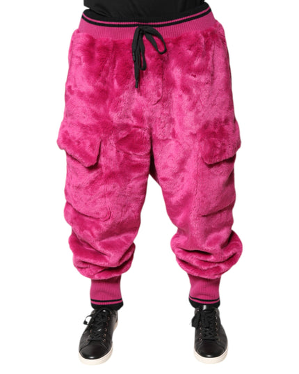 Dolce & Gabbana Pink Acrylic Cargo Jogging Sweatpants Pants