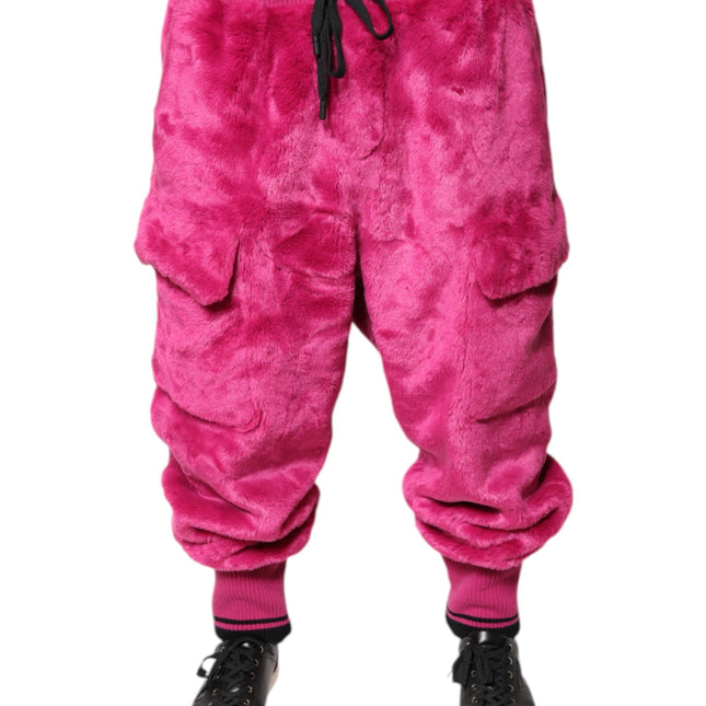 Dolce & Gabbana Pink Acrylic Cargo Jogging Sweatpants Pants