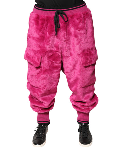 Dolce & Gabbana Pink Acrylic Cargo Jogging Sweatpants Pants