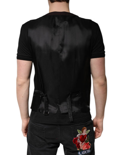 Dolce & Gabbana Maroon Wool Waistcoat Dress Formal Vest