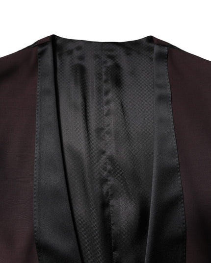 Dolce & Gabbana Maroon Wool Waistcoat Dress Formal Vest