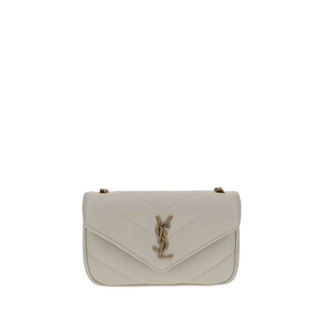 Saint Laurent White Lamb Ovis Aries Aries Shoulder Bag