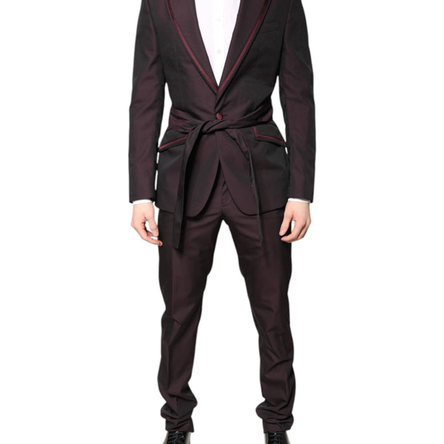 Dolce & Gabbana Maroon Single Breasted Formal 2 Piece Suit