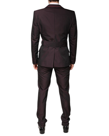 Dolce & Gabbana Maroon Single Breasted Formal 2 Piece Suit