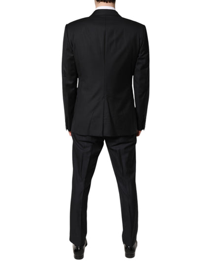 Dolce & Gabbana Black Double Breasted Formal 3 Piece Suit