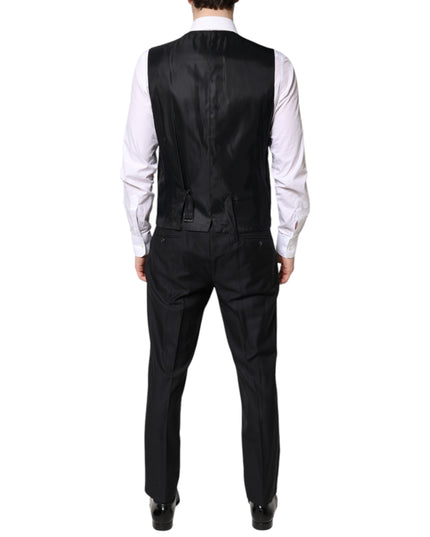 Dolce & Gabbana Black Double Breasted Formal 3 Piece Suit