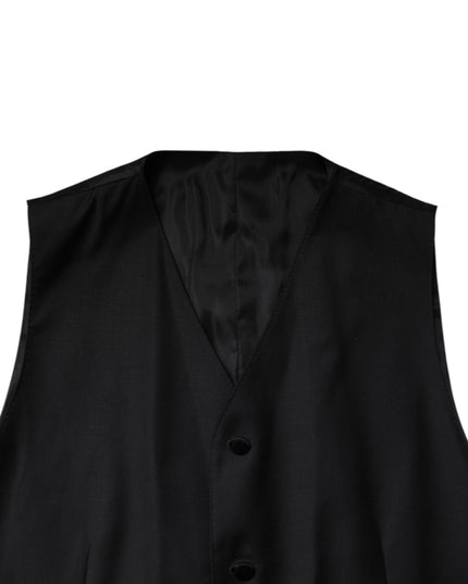 Dolce & Gabbana Black Double Breasted Formal 3 Piece Suit
