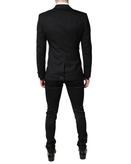 Dolce & Gabbana Black Single Breasted Formal Blazer with Vest