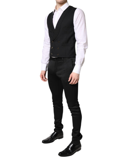 Dolce & Gabbana Black Single Breasted Formal Blazer with Vest