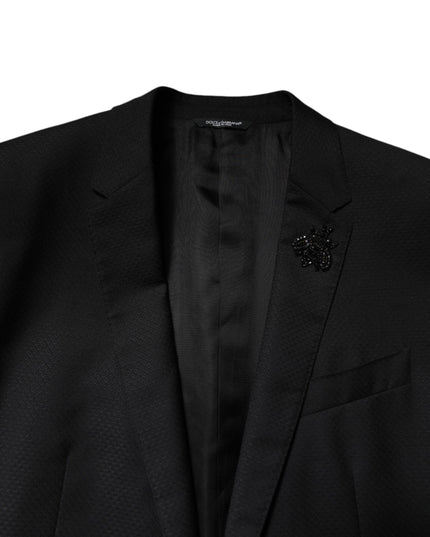Dolce & Gabbana Black Wool Single Breasted 2 Piece Suit