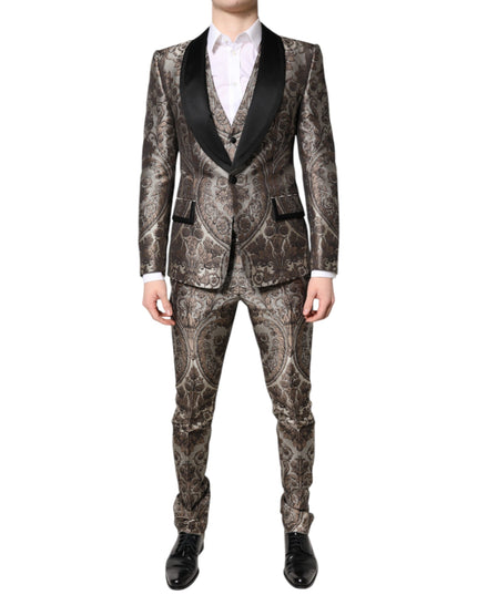 Dolce & Gabbana Multicolor Jacquard Single Breasted 3 Piece Suit