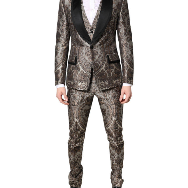 Dolce & Gabbana Multicolor Jacquard Single Breasted 3 Piece Suit