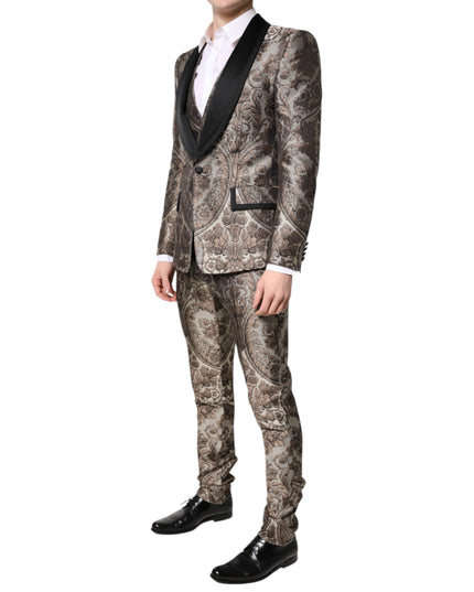 Dolce & Gabbana Multicolor Jacquard Single Breasted 3 Piece Suit